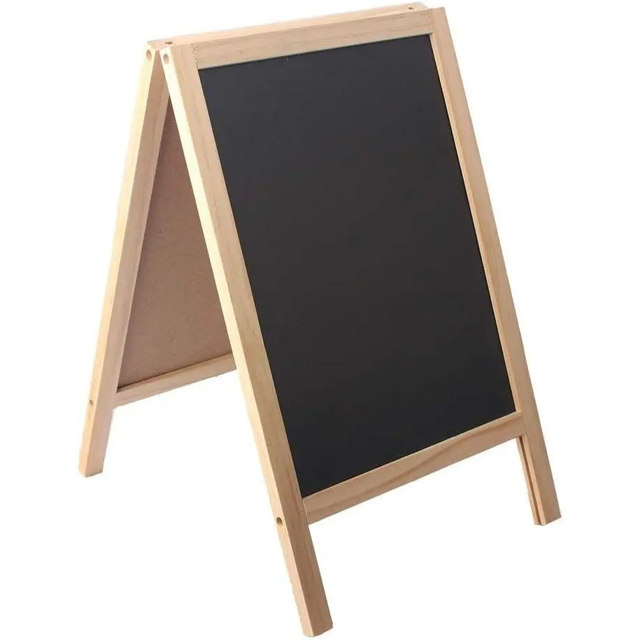 Freestanding Wooden A Frame Double Sided Chalkboard for Tabletop Menu Board, Wedding Message Sign