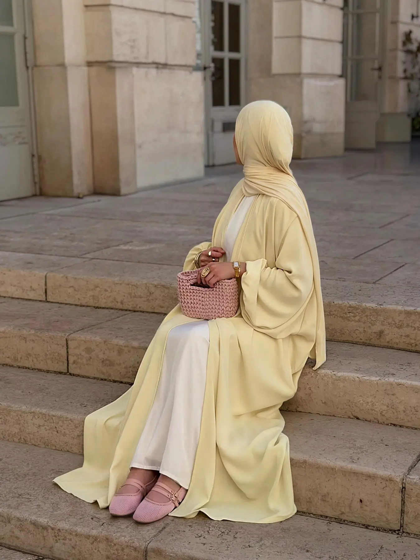 Middle Eastern Elegant Women's Long Robe, Soft Satin Sheen Muslim Abaya, Muslim Clothing, Islamic Modesty Clothes, Arabic Dress with Headscarf Included, Loose Fit, All Seasons