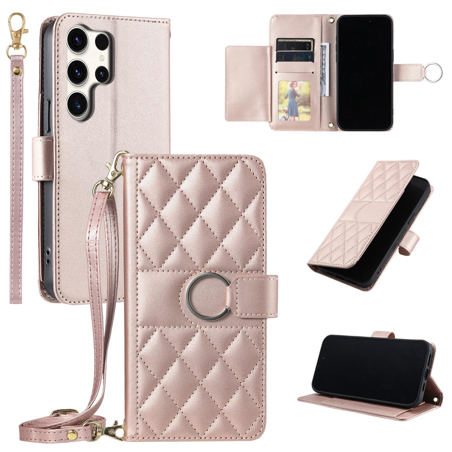 For Samsung Galaxy A05 A05S A06 A07 A10 A12 A13 A14 A15 A16 A20 A30 Wallet Case, PU Leather Flip Folio Case with Card Holders Kickstand [Shockproof TPU Inner Shell] With Long Lanyard for Girl Women Lady