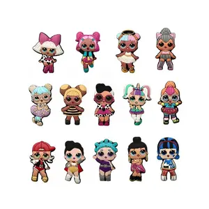 14pcs Cartoon Hidden Cute Unique Doll Silicone PVC Footwear Shoe Charms, Garden Shoe Decorations, Soft Rubber Shoe Clips, Holiday Party Gifts, Shoe Embellishments, Decorative Shoe Accessories, Shoe Charms Set