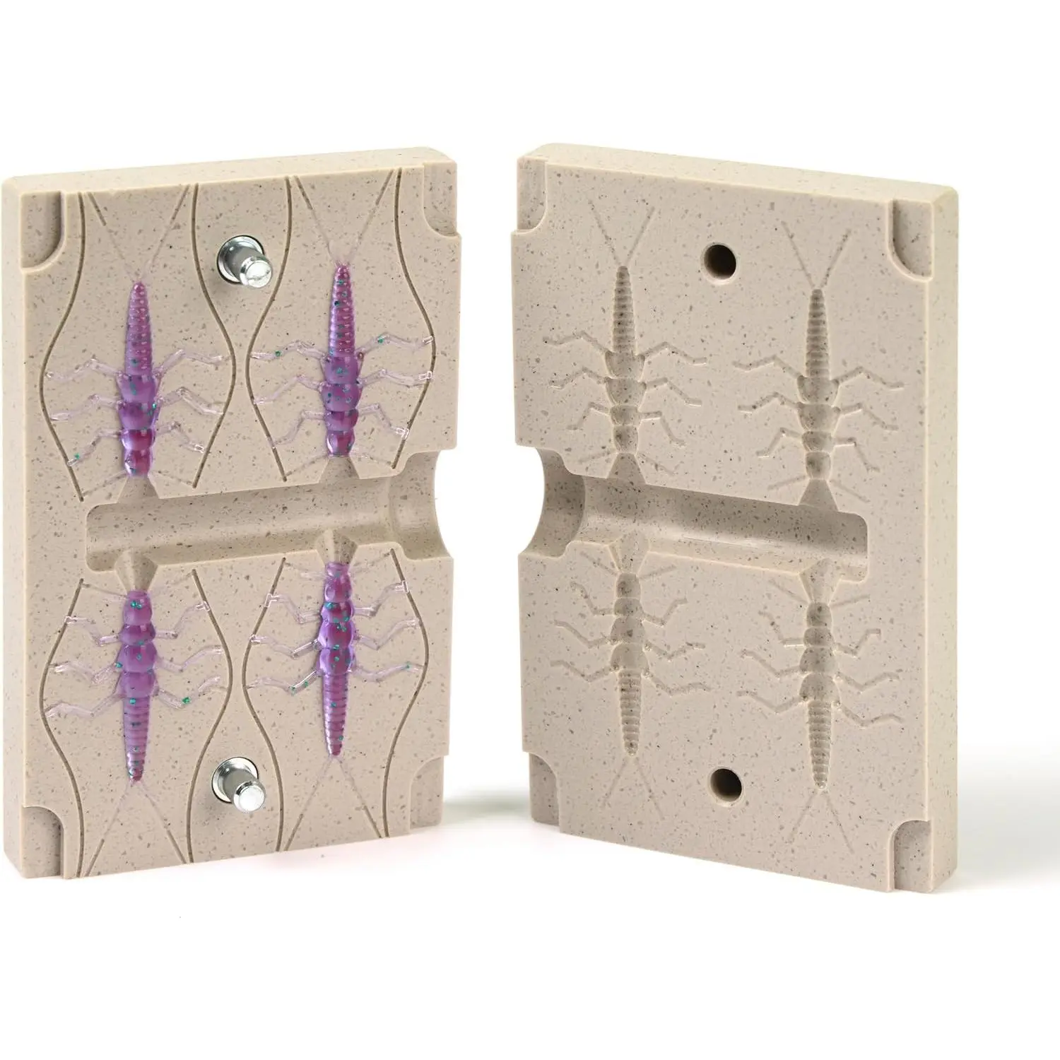 Four Cavity Lure Mold Soft Plastiс Lure Making Injection Molds for DIY Fishing Lures StoneFly 1.5"