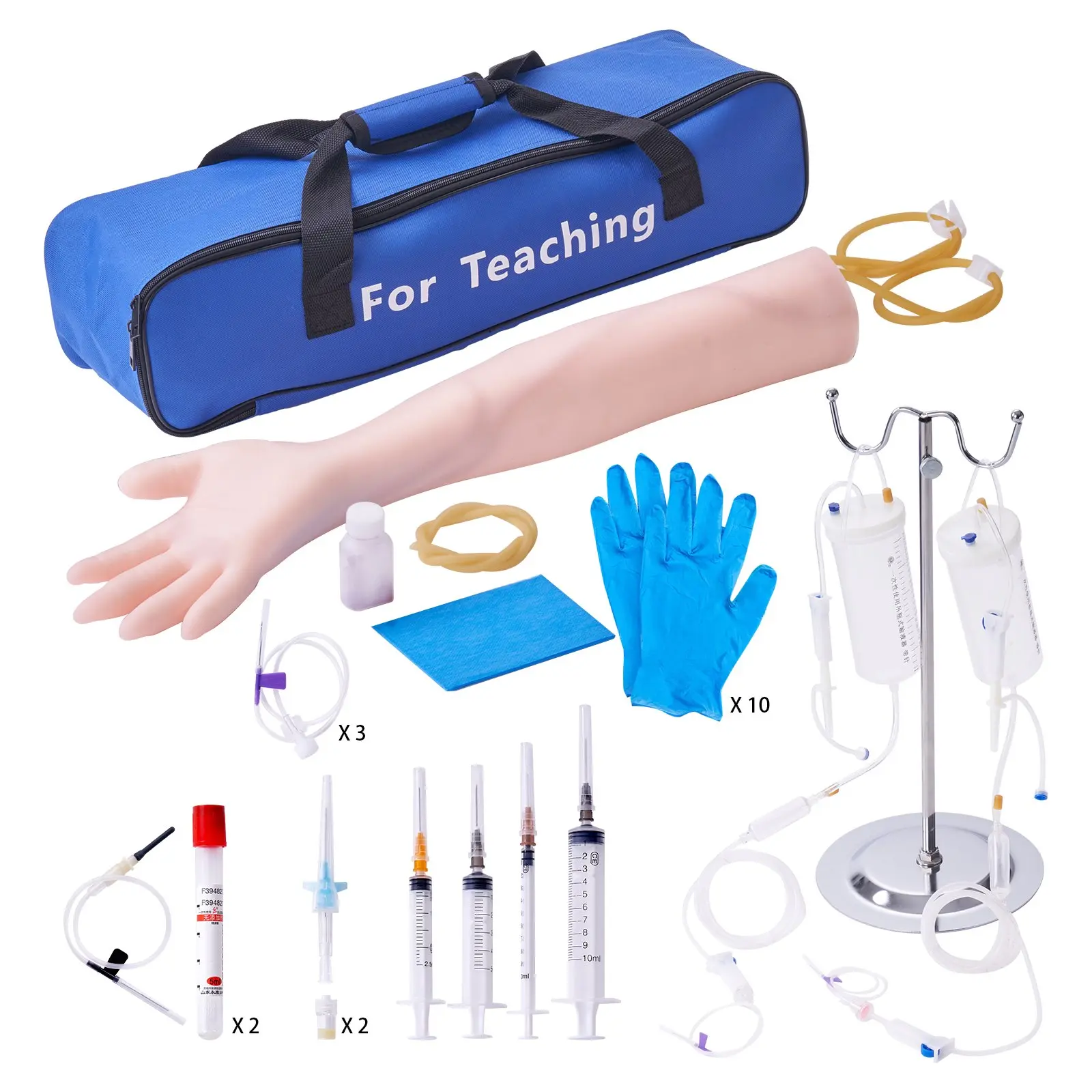 【DealsForYouDays】VEVOR Phlebotomy Practice Kit, IV Venipuncture Intravenous Training Kit, High Simulation IV Practice Arm Kit with Carrying Bag, Practice and Perfect IV Skills, for Students Nurses and Professionals