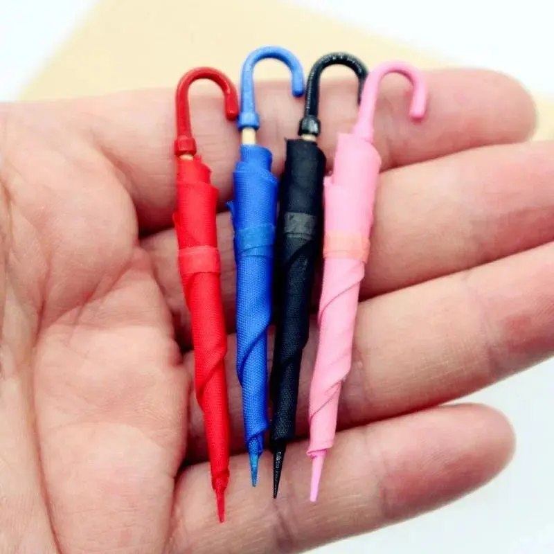 1pc Dollhouse Simulation Mini Color Umbrella Cannot Open Retro Miniature Scene Ornament