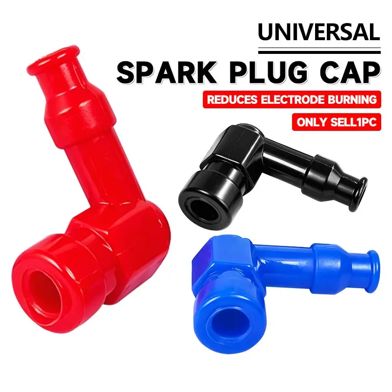 1pc Universal 90 Degree Motorcycle Spark Plug High Voltage Cap, Waterproof Insulated Ignition Coil Hat, Durable & Reliable Design