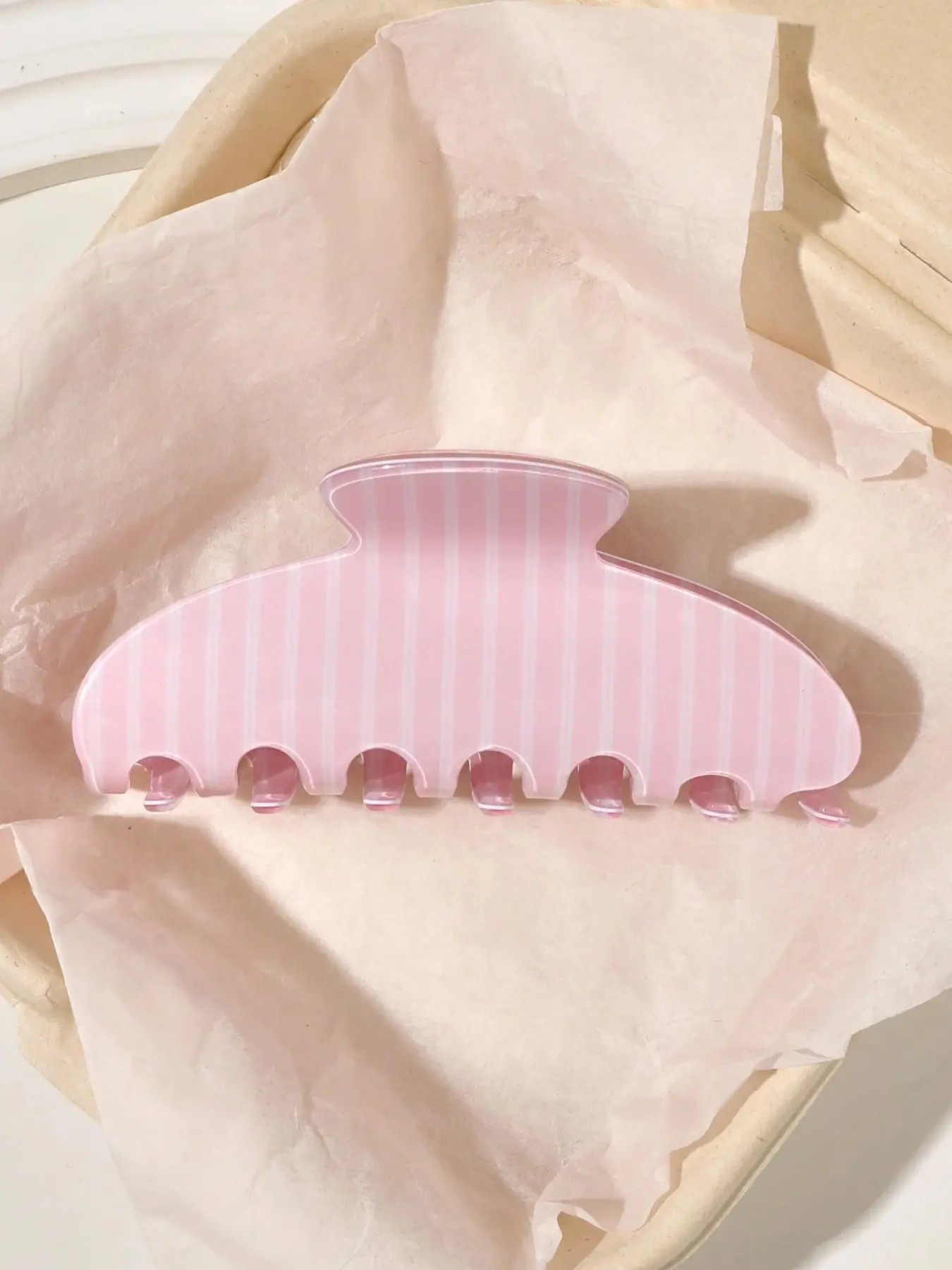 Strawberry Hair Clip, Casual Style Large Hair Clamp, Blue Striped Design, Women's Daily & Vacation Accessory, Claw Clip