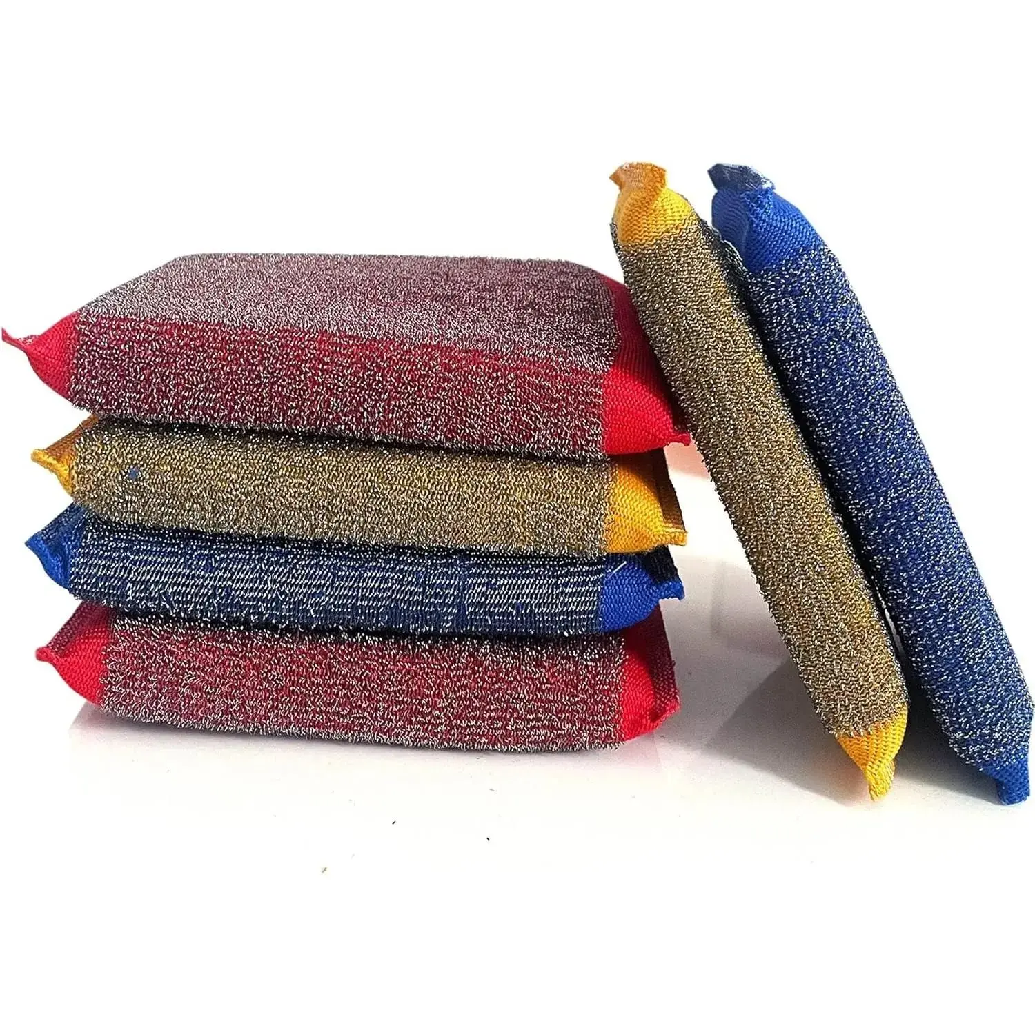 Steel Kitchen Sponges - Kitchen Dish Sponges Scrubbers, Non-Scratch Microfiber sponges for Cleaning, Pots and Pans Scrub Sponge(6 Pack)