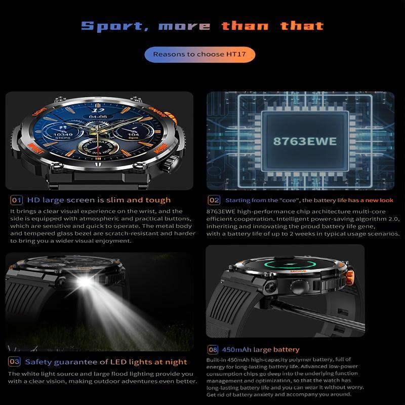 1.46 Inch HD Screen Smartwatch, Ultimate Outdoor Smartwatch, Outdoor Sports Fitness Tracker, Wireless Receiving & Calling Bluetooth Multi-sport Mode Pedometer, Waterproof Multifunctional Watch with LED Light for Android/iOS Men & Women 1.46 Inch HD Screen Smartwatch, Ultimate Outdoor Smartwatch, Outdoor Sports Fitness Tracker, Wireless Receiving & Calling Bluetooth Multi-sport Mode Pedometer, Waterproof Multifunctional Watch with LED Light for Android/iOS Men & Women