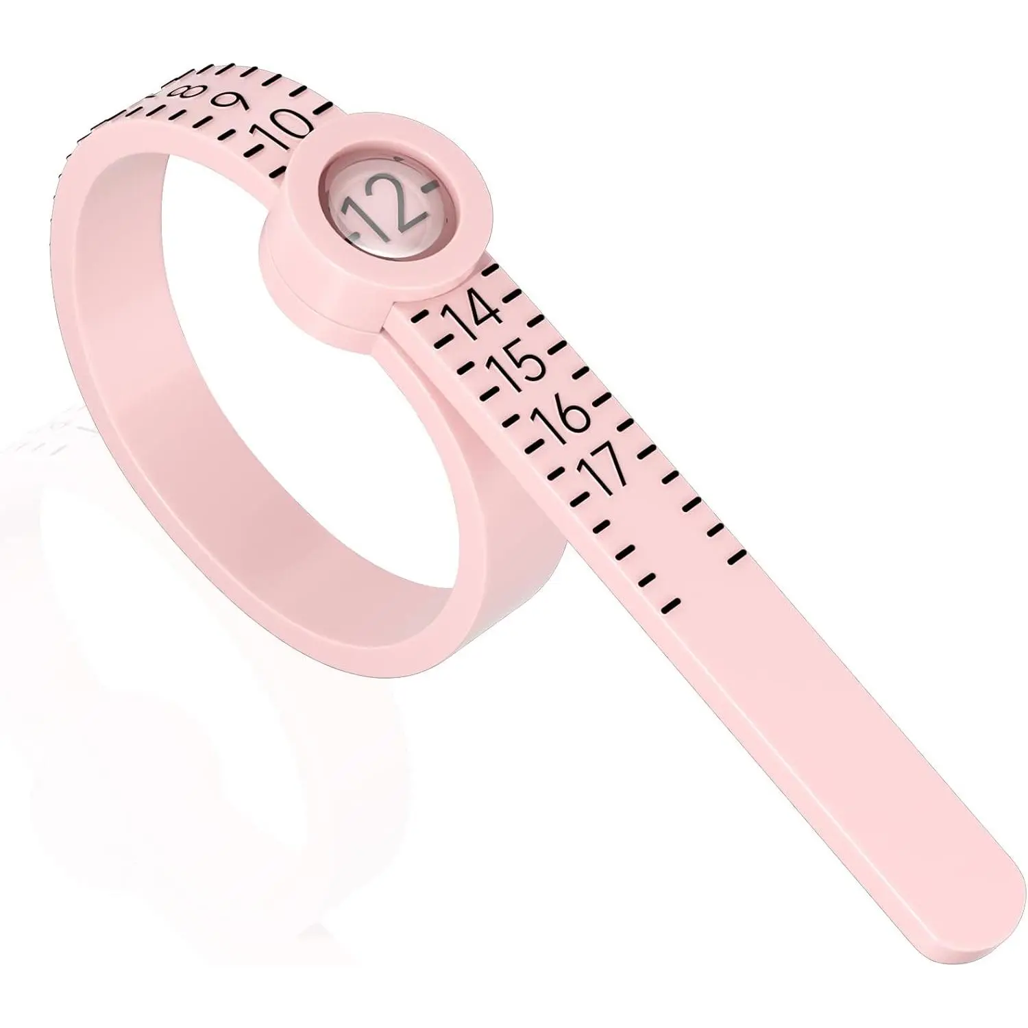 Ring Sizer 1-17  Measuring Tool with Magnified Glass,  Finger Size Gauge  Sizing Tool  Rings Size ( Sizer | Black Scale)