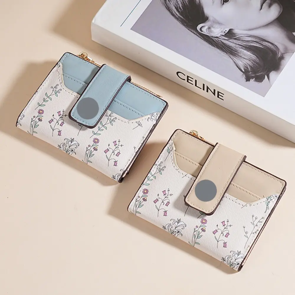 Small Floral Wallet for Women, PU Vegan Leather Coin Purse with Multi-Card Slots and Snap-Flip Closure for Daily Use, Wallets For Women, Multi-Card Slot Women's Wallets Card Bag Fashionable Card Holder