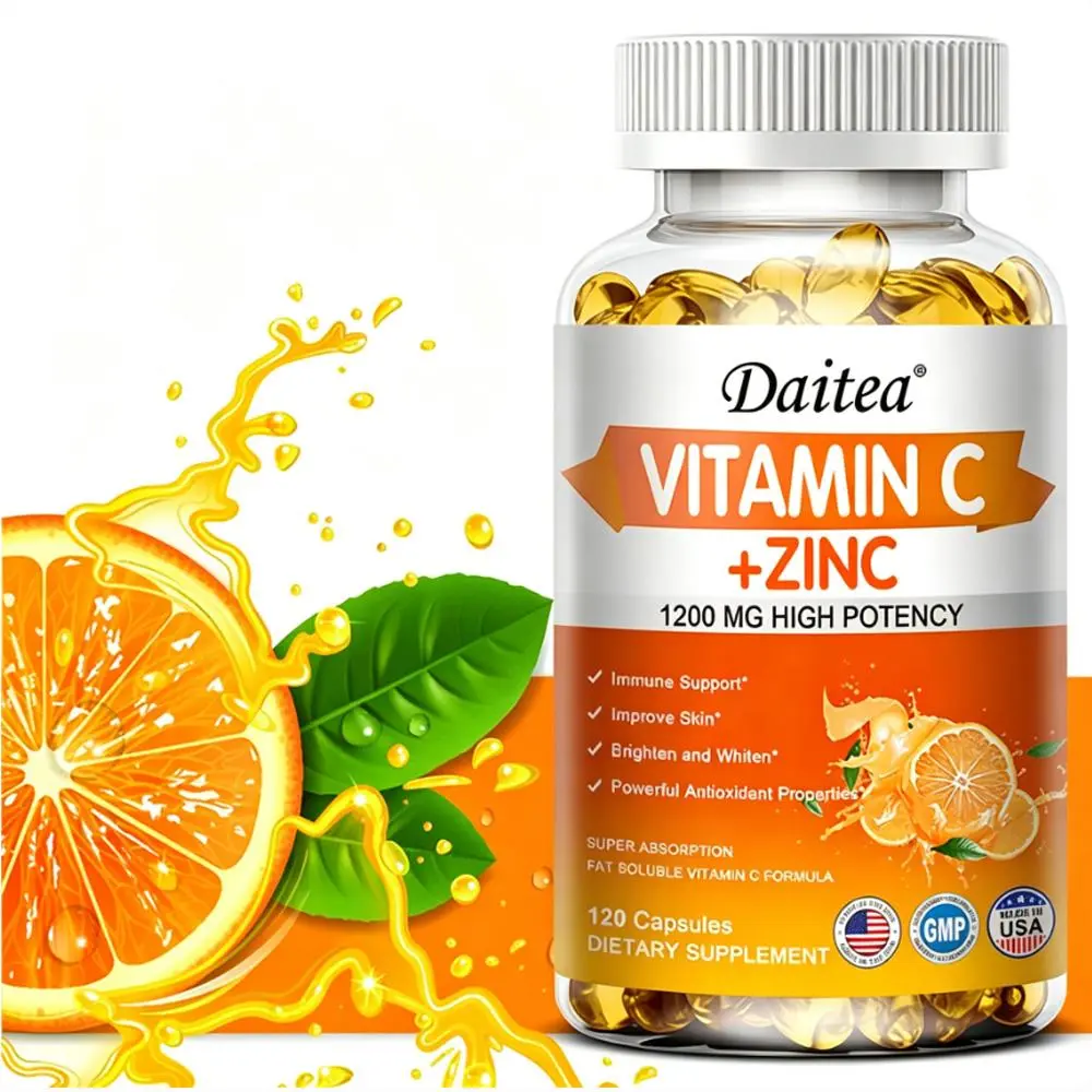 Daitea Vitamin C + Zinc 1200mg - High Potency Immune Support Capsules