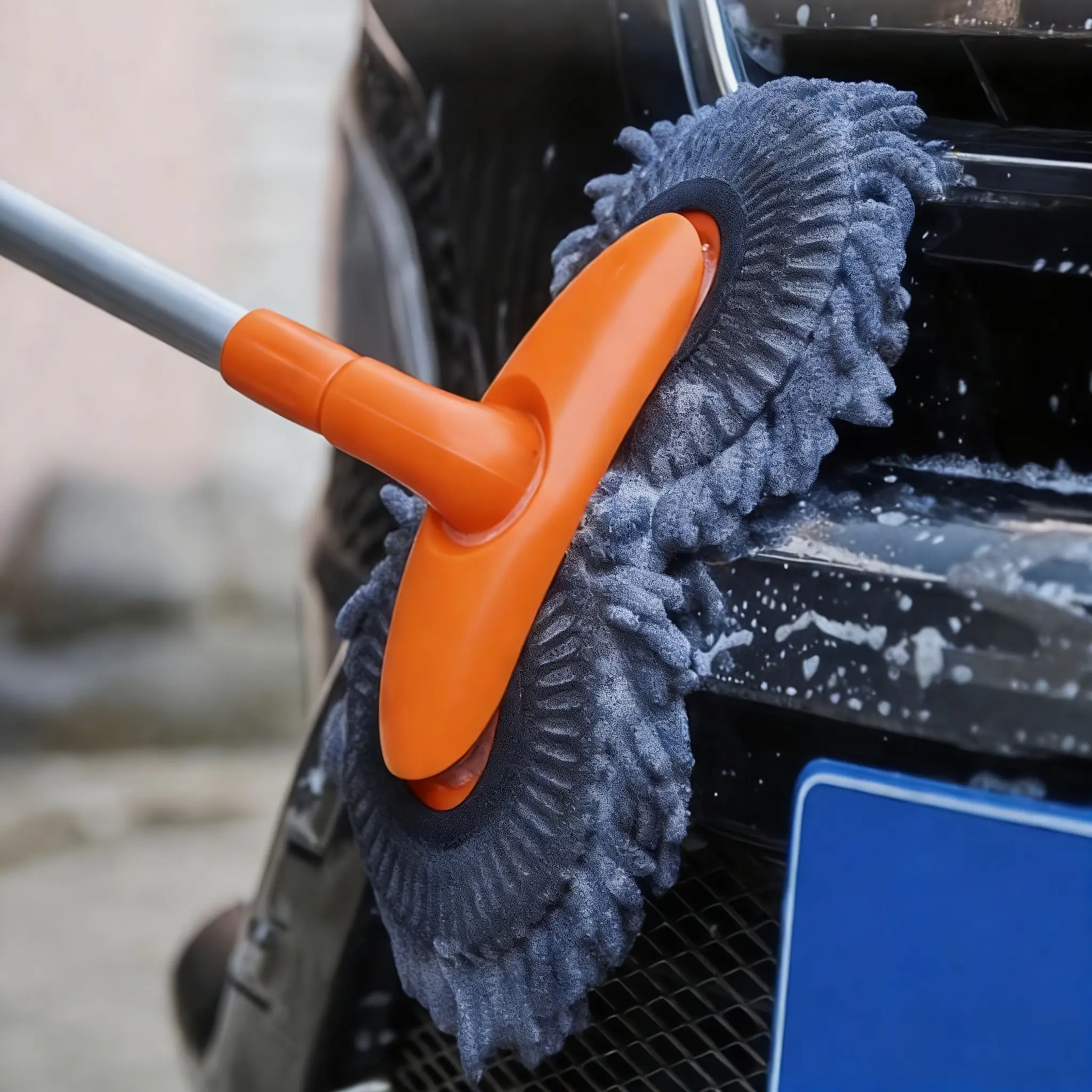Easy DIY Car Washing Must Have! Telescopic Chenille Dual Head Cleaning Brush with Rotatable Mop, Soft Bristles Safe For Car Paint, Waterless Car Detailing Tool Without Batteries #CarEssentials