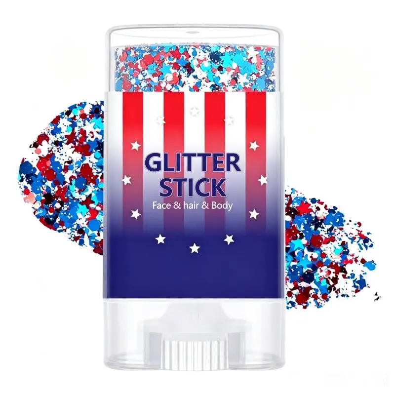 Multicolor glitter hair gel stick; multicolor face and body glitter for cheerleading; waterproof glitter products ideal for concert looks; carnival accessories; chunky glitter makeup for Halloween; Glitter Sparkle Makeup