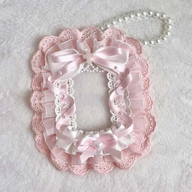 New Kawaii Kpop Photocard Holder Sweet Lolita Style Bow Photo Card Protector Idol Photo Display Case Lace Photocard Case Gifts