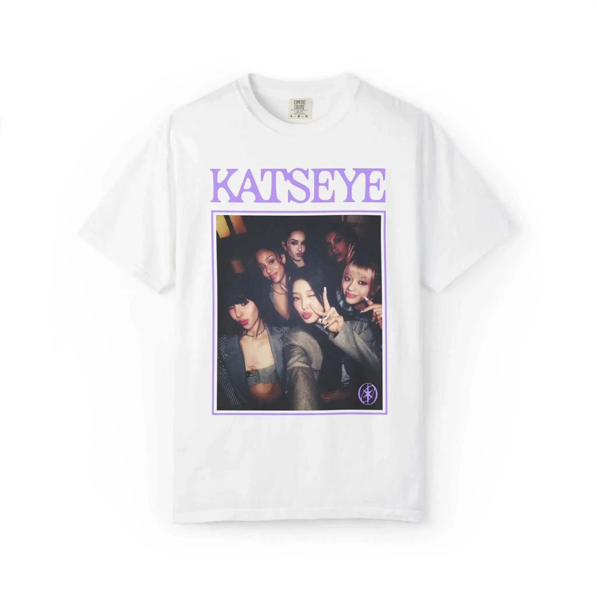 Katseye unisex short-sleeved T-shirt for boys and girls featuring K-pop styles like Megan Daniella Manon Lara Sofia and Yunchae