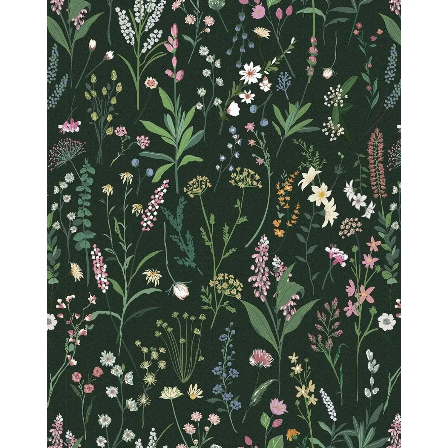 Adhesive Shelf Liner, Dresser Drawer Liner Textured Floral Contact Paper for Cabinets,Vinyl Film Decorative Drawer Liner for Bedroom Dresser Sticker (Dark Green, 17.3 inch x 118 inch)