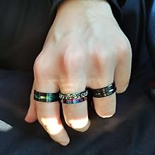 Besteel 16Pcs Stainless Steel Band Rings for Men Women Fidget Anxiety Relief Rings Cool Chain Beveled Edges Celtic Black Band Spinner Rings Set for Wedding Promise Mens Rings Pack Gift Jewelry Besteel 16Pcs Stainless Steel Band Rings for Men Women Fidget Anxiety Relief Rings Cool Chain Beveled Edges Celtic Black Band Spinner Rings Set for Wedding Promise Mens Rings Pack Gift Jewelry