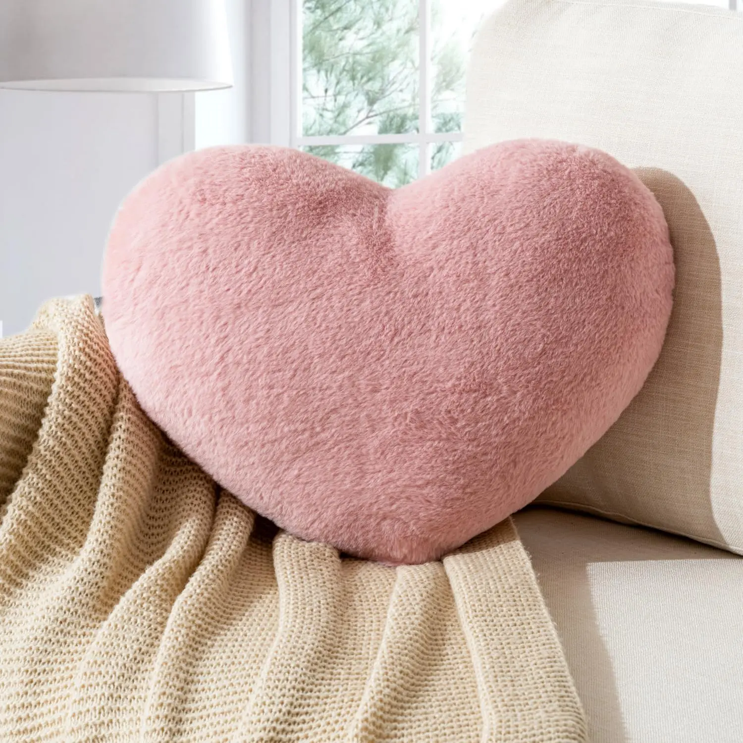 Heart Pillow, Throw Pillows 12.8x9.8in | Decorative Pillows,Faux  ,PP  Fill,Heart Shaped,Valentines Day,Wedding Decor,for Couch Sofa Bedroom