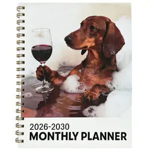 2026-2030 Monthly Planner/Calendar - January 2026 to December 2030, 5-Year Monthly Planner, Humorous Dog-Themed Cover Design Notebook, Yearly Calendar Planning, Monthly Tabs, 60-Month Calendar, 5.5 x 8.3 inches, Thick Paper, Elastic Cover, Durable Double