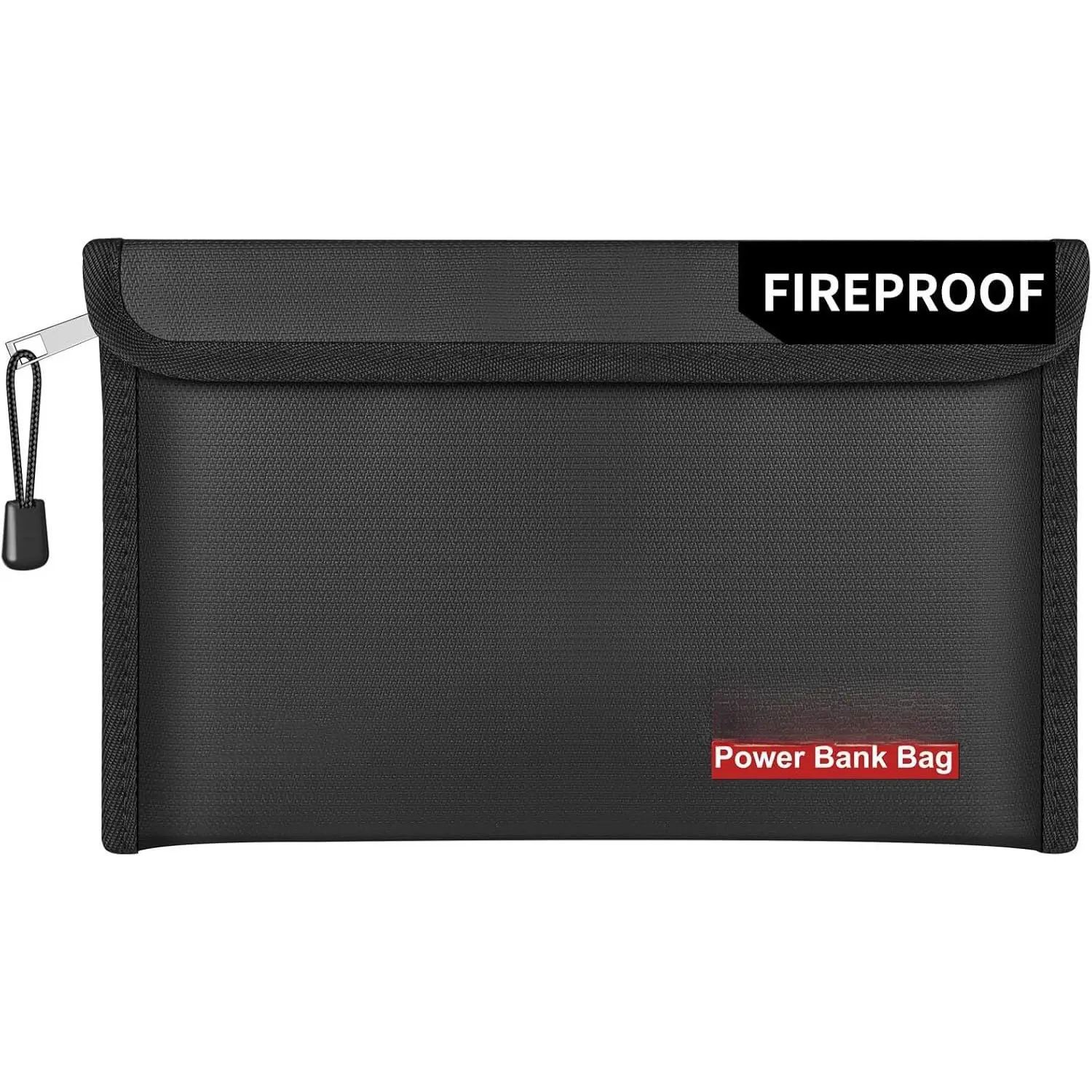 Synthetic Fireproof Organizer Travel Bag - Heat Insulated, Explosion-Proof Carry Case for Power Bank, Portable Power Bank, Phone, Cables, USB Drive Protection, 10.6"x6.7" Portable Electronics Storage