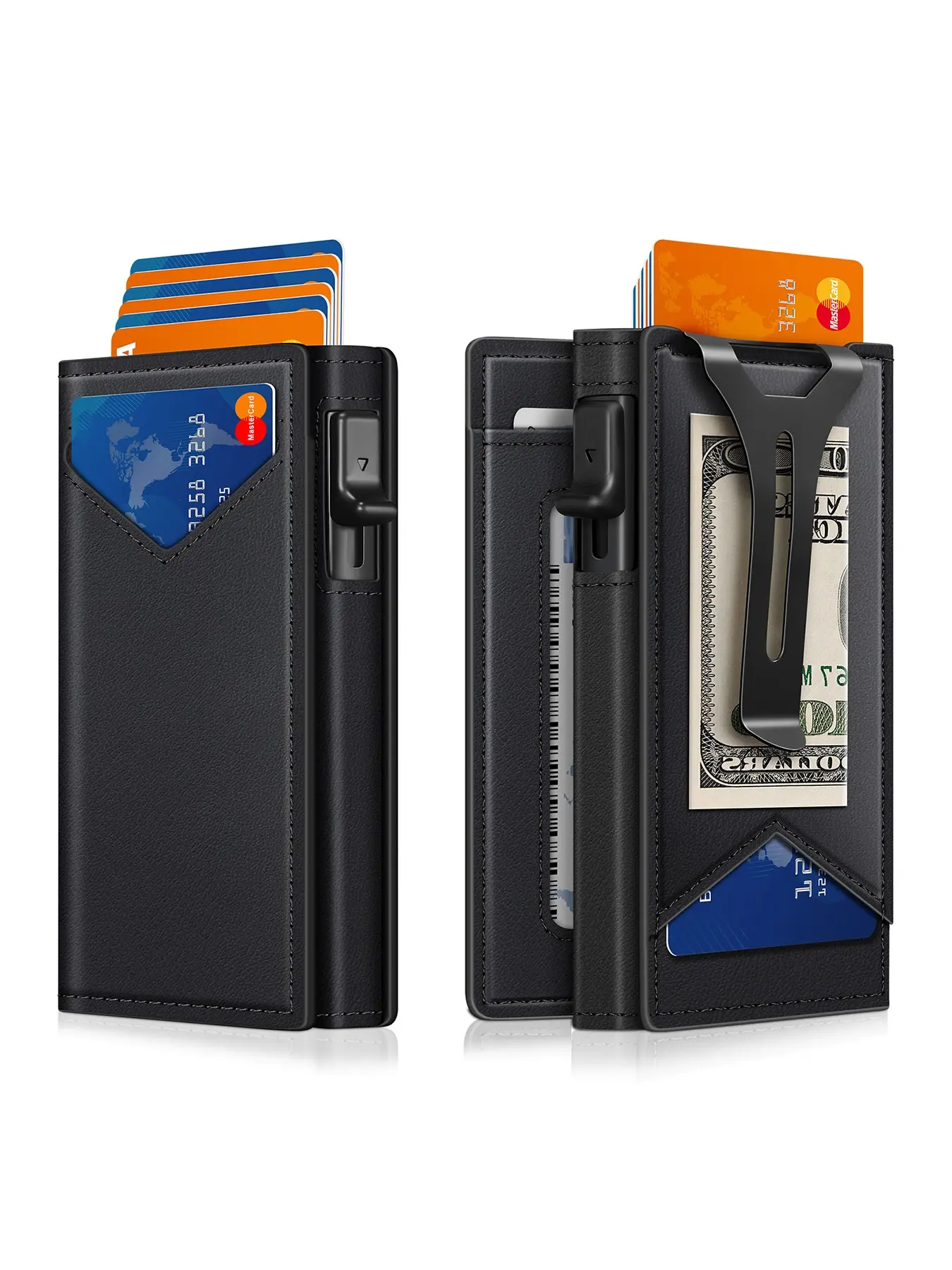 Men's Magnetic Metal Wallet, Compact Minimalist Design, 9 Card Slots, Pop-Up Anti-Rfid Wallet Case, Secure and Stylish, Magnetic Closure Wallet, Rfid Protected Wallet