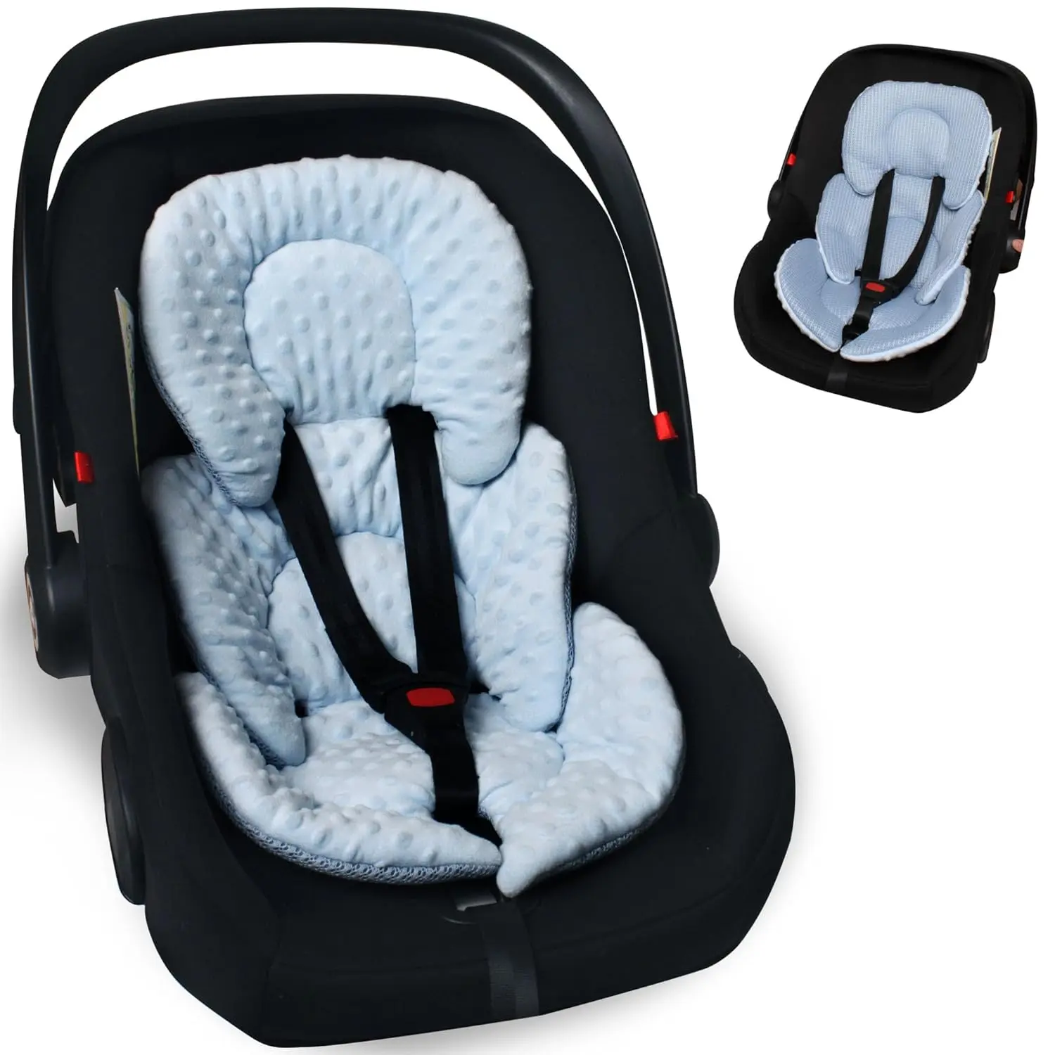 Infant Carseat Insert for Newborn Baby 2-in-1 Reversible Support Pad |   Girls Boys Thickened Head & Body Support for Carseats Strollers Swings Bouncers All Seasons Use
