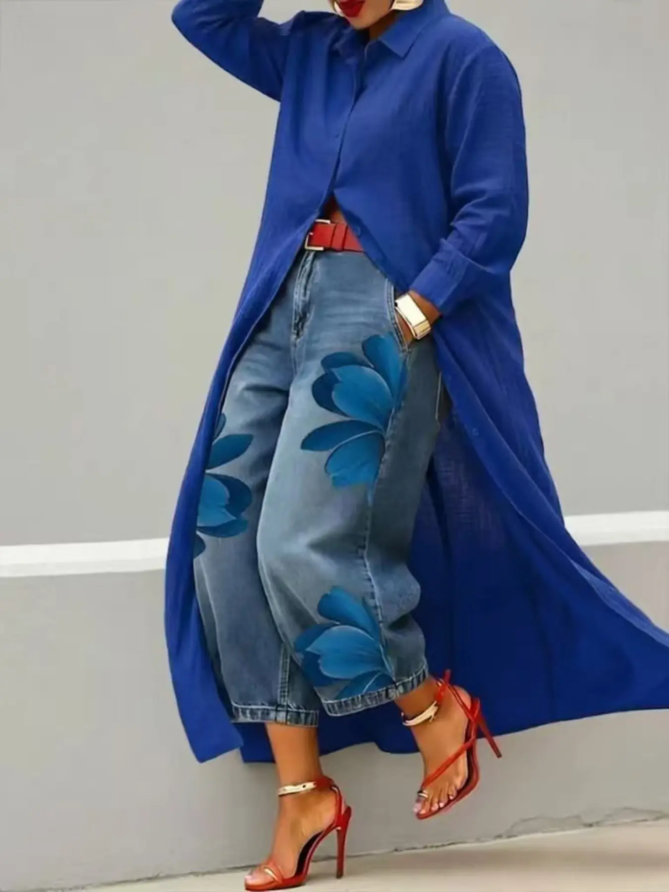 Women Lapel Long Shirt Cardigan, Open Front Long Sleeve, Draped Oversized Loose Fit, Casual Longline Shirt Coat, Stylish Outerwear
