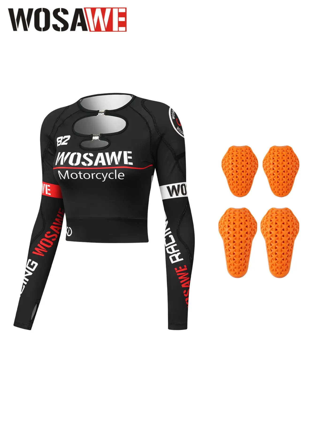 WOSAWE Womens Cropped Motorcycle Jacket Biker Jackets with Elbow Pads Summer  Two-tone irregular print, Motorbike Shirt Biker Riding Gear
