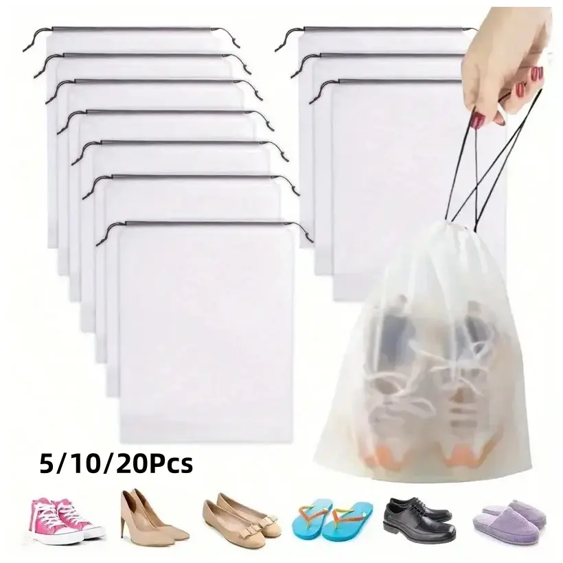5/10/20Pcs Portable shoe rope environmentally friendly miscellaneous storage bag, household dust-proof drawstring storage bag, suitable for storing various shoes, boots, clothing, towels, toys