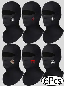 6Pcs Printed Ski Mask, Face Mask, Balaclava Summer Mask for Men and Women – Skiing, Snowboarding, Motorcycle, UV Protection & Wind Protection Riding mask