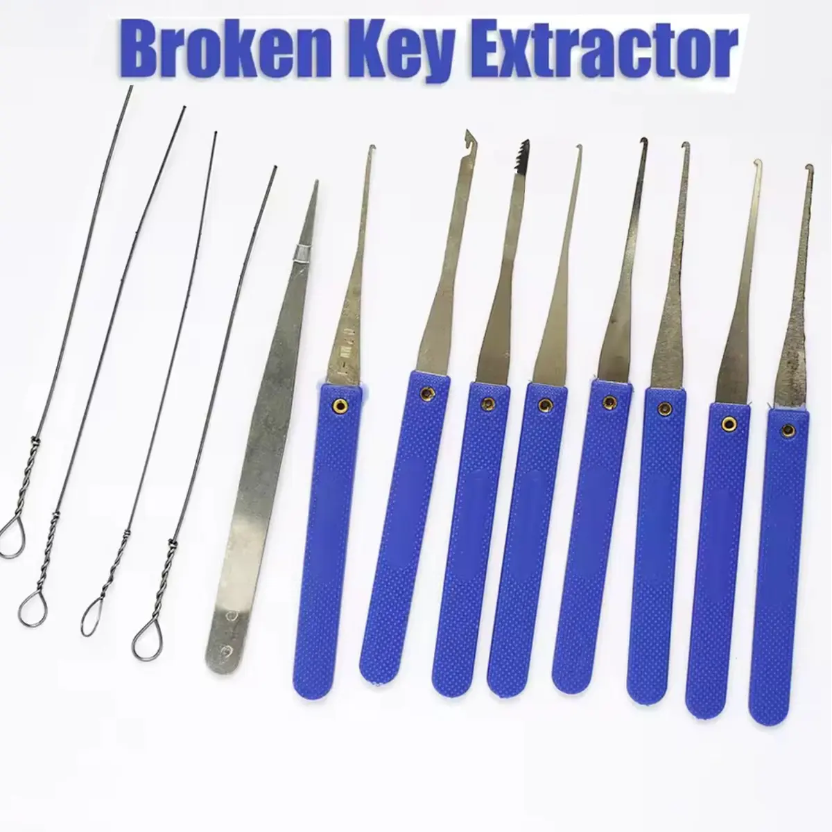 Broken Key Extractor Tool Set, 13Pcs Lock Cylinder Broken Key & Foreign Object Remover, Multi-function Hook Tool Kit