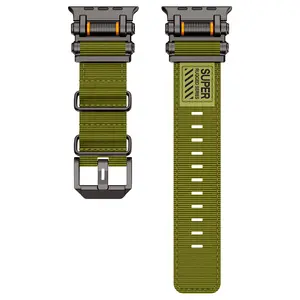 Nylon Sport Band Smart Watch Straps for Apple Watch Ultra 3/2/1 - Military-Grade Durable & Sweatproof with Stainless Steel Connector - Fits Series 11-3/SE(42mm/44mm/45mm/46mm/49mm) - (Watch Not Included) Smartwatch Accessories