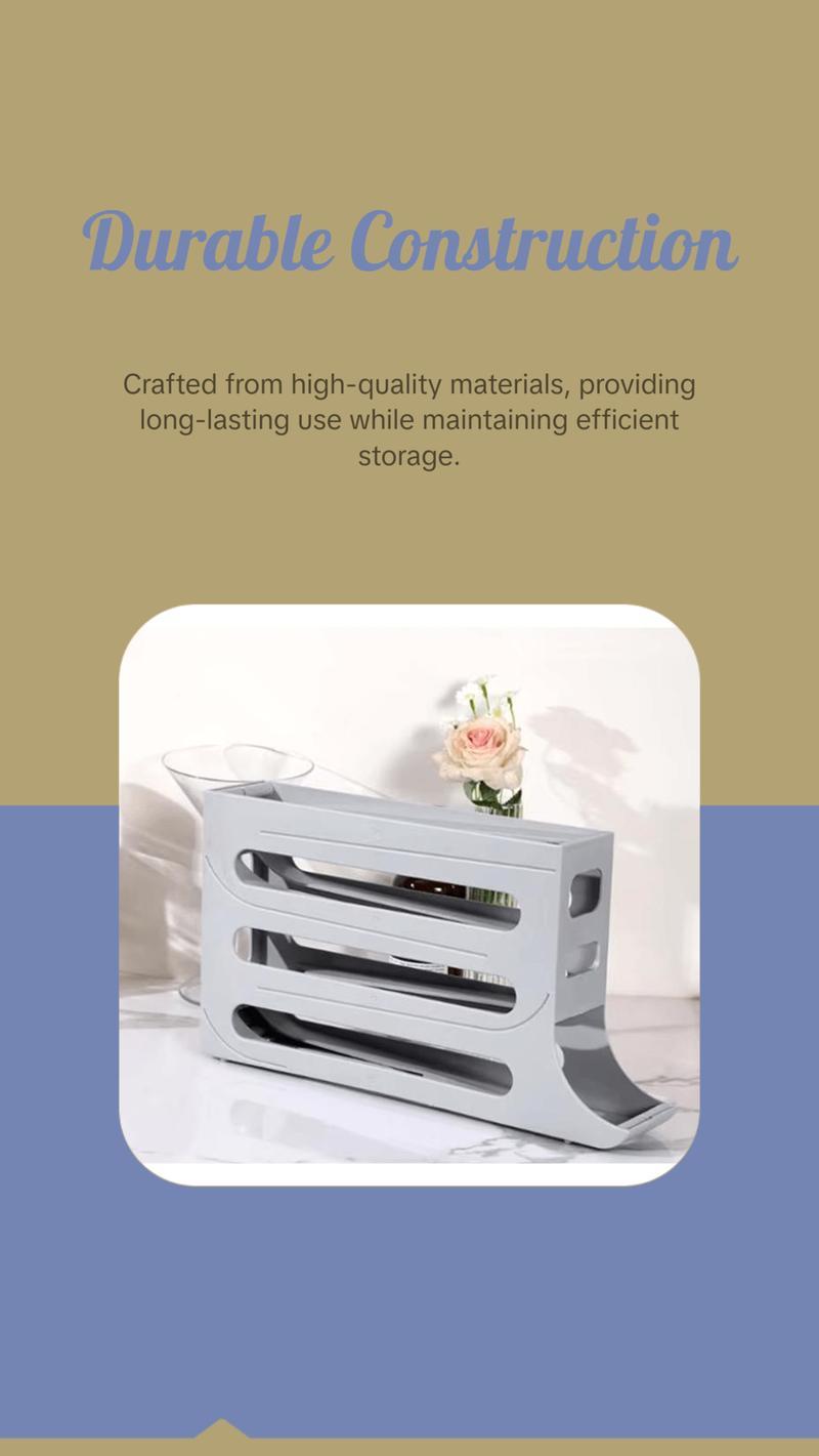 【Summervibes】Efficient Egg Storage Solution - Automatic Rolling Type Egg Storage Box for Fridge Organization and Freshness