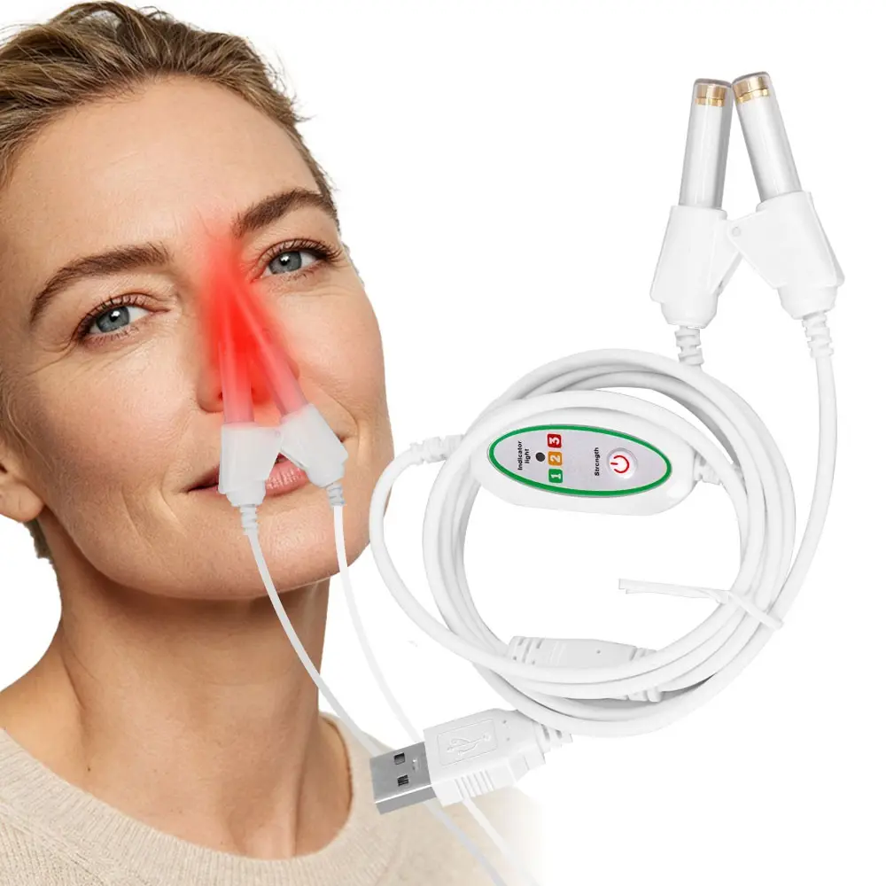 650nm Red Light Nasal Soother Nasal Decongestant Relieves Nasal Discomfort and Congestion,Treatment for Rhinitis Sinusitis,Nose Care Physiotherapy,USB-powered,Holiday Gifts