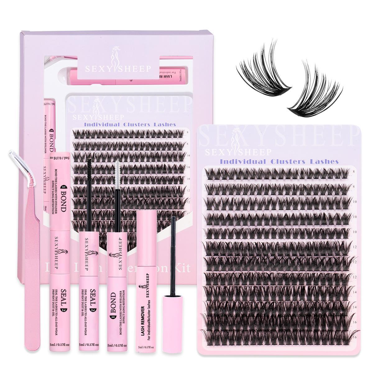 Mixed Length False Eyelashes Kit, 1 Set Natural-Look Eyelash Extensions, DIY Lash Kit, Eye Makeup Accessories for Women & Girls, Cosmetic #GLOBAL PICKS