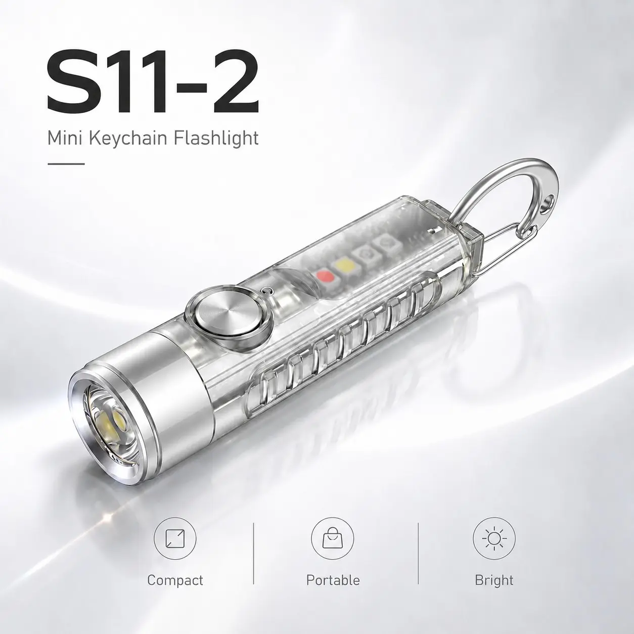 Tuneng S11-2 Mini Ultra-Bright Finger Keychain Flashlight, Portable LED Light for Keys, Compact Design, Ideal for Everyday Use