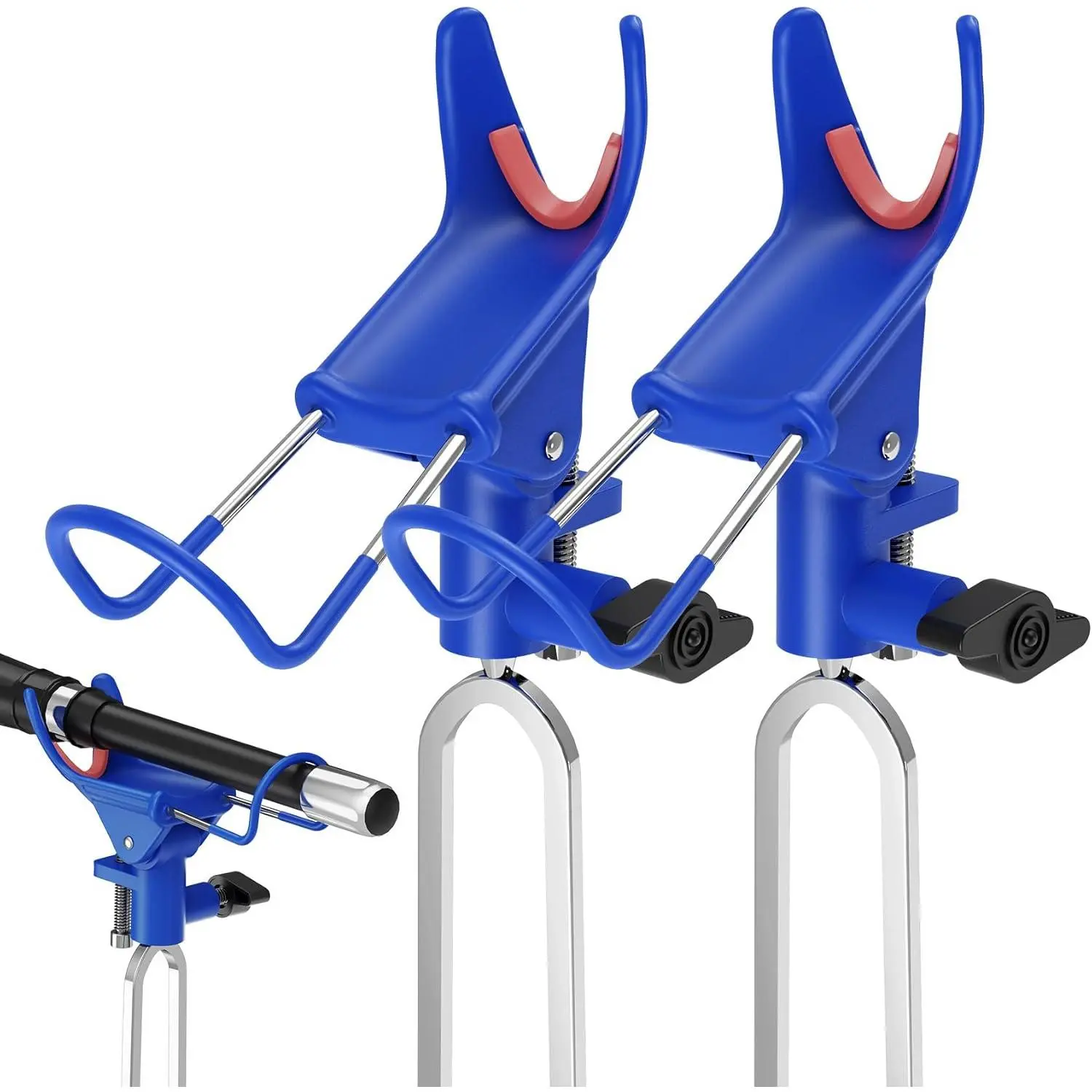 Fishing Rod Holder  Ground, Fishing Pole Holders  Ground 2/4PCS, Rod Holders  Bank Fishing with Long Drill Stake Rod Stand  Shore, Beach, Mud, Catfish, Gift  Men,360 °   Adjustable New model