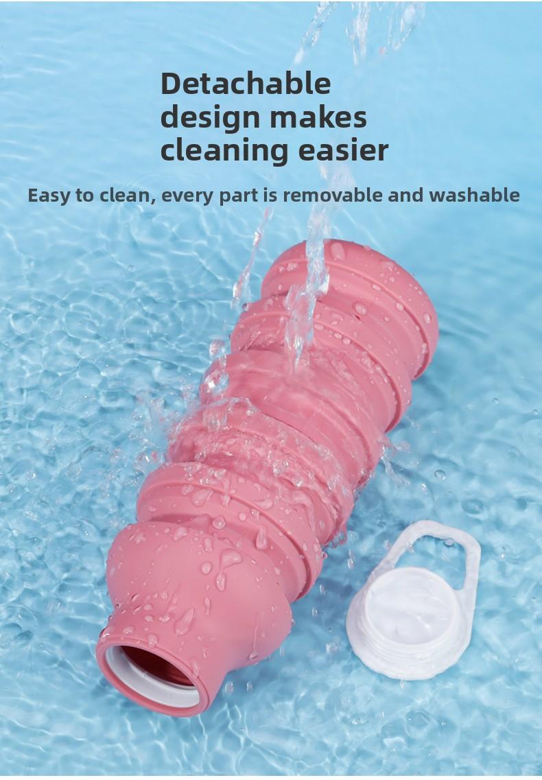 Creative Silicone Foldable Cup Outdoor Travel Sports Water Bottle Portable Thin Cycling Mug, Durable Leak-Proof Design