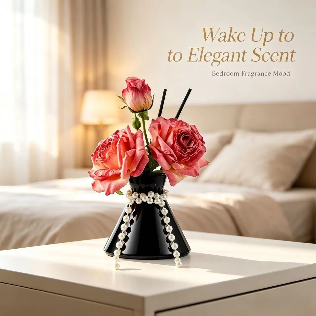 Flower Shape Home Fragrance Diffuser 60ML, Floral Scented Decor for Bedroom, Elegant Aromatherapy Gift for Housewarming
