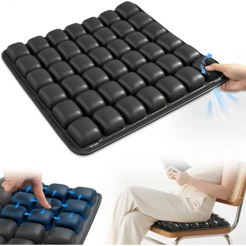 Airbag Decompression Seat Cushion for Home, Car and Office, Ideal for Long Sitting. 3D Inflatable Breathable Seat Pad for Computer Chairs.