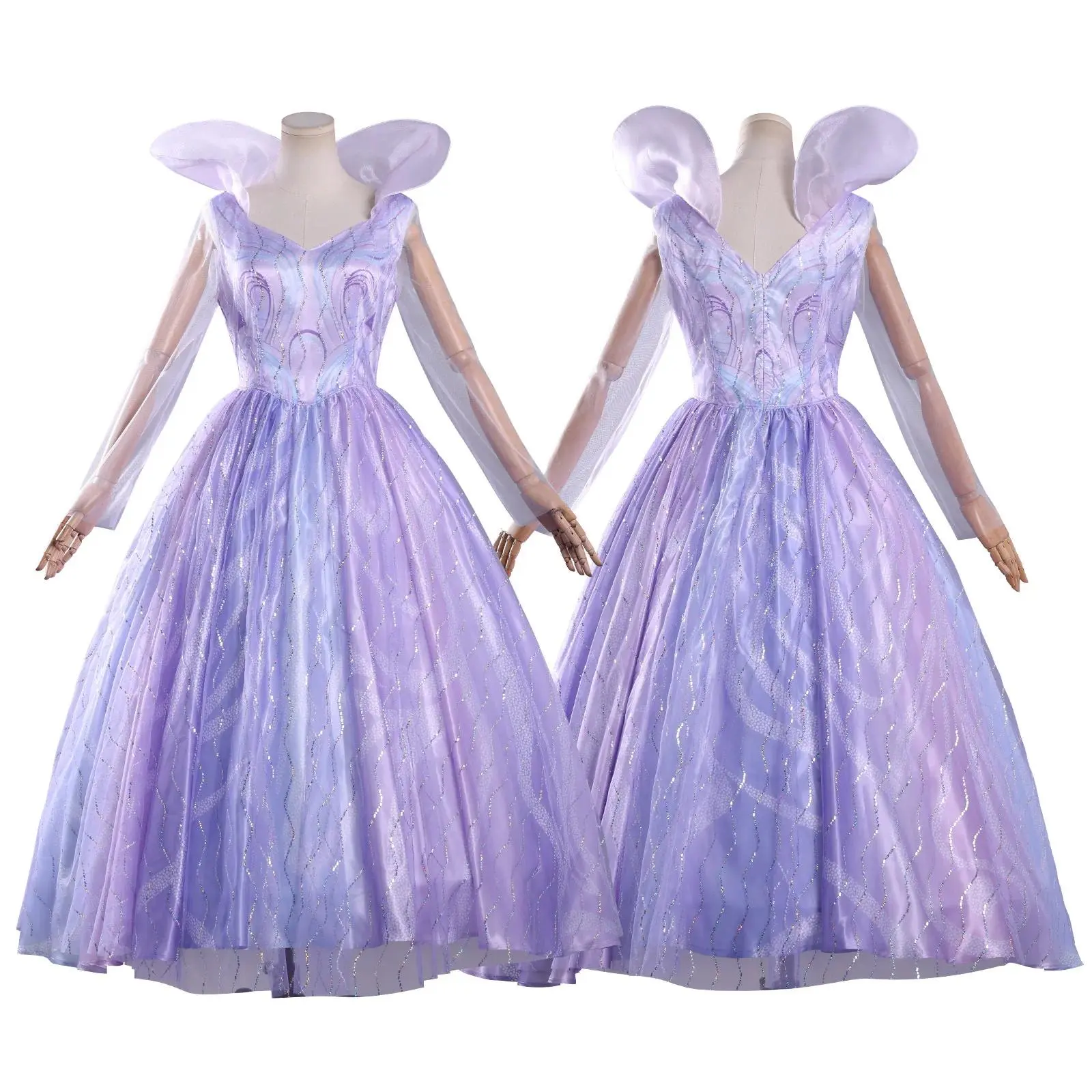 Wicked Anime Cosplay Costumes Glinda Purple Blue And Pink Green Ball Gown Tiara Clothes Movie Party Role-playing Dress 2025