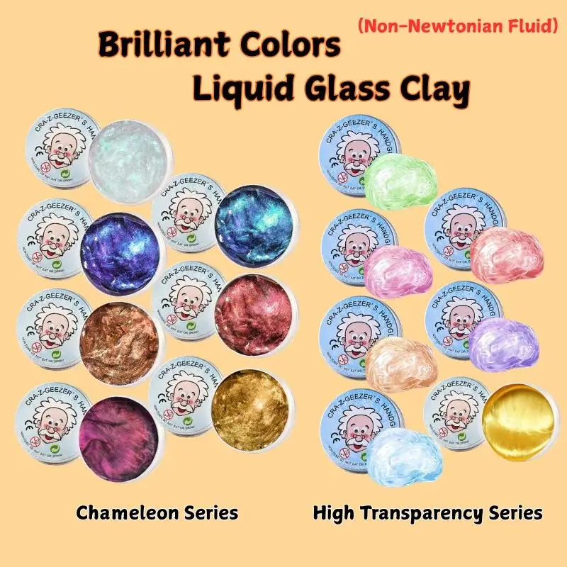 Color Transparent Non-Newtonian Fluid Lab Putty - Aluminum+TPR Bouncing Modeling Compound, Safe Wiredrawing Kneading Decompression Toy, Decompression Toys