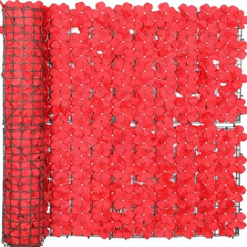 Outdoor Indoor Wedding Floral Divider Decoration, 19.69x39.37 Inches, UV Resistant Artificial Flower Screen, Garden Fence Panel, Garden Accessories
