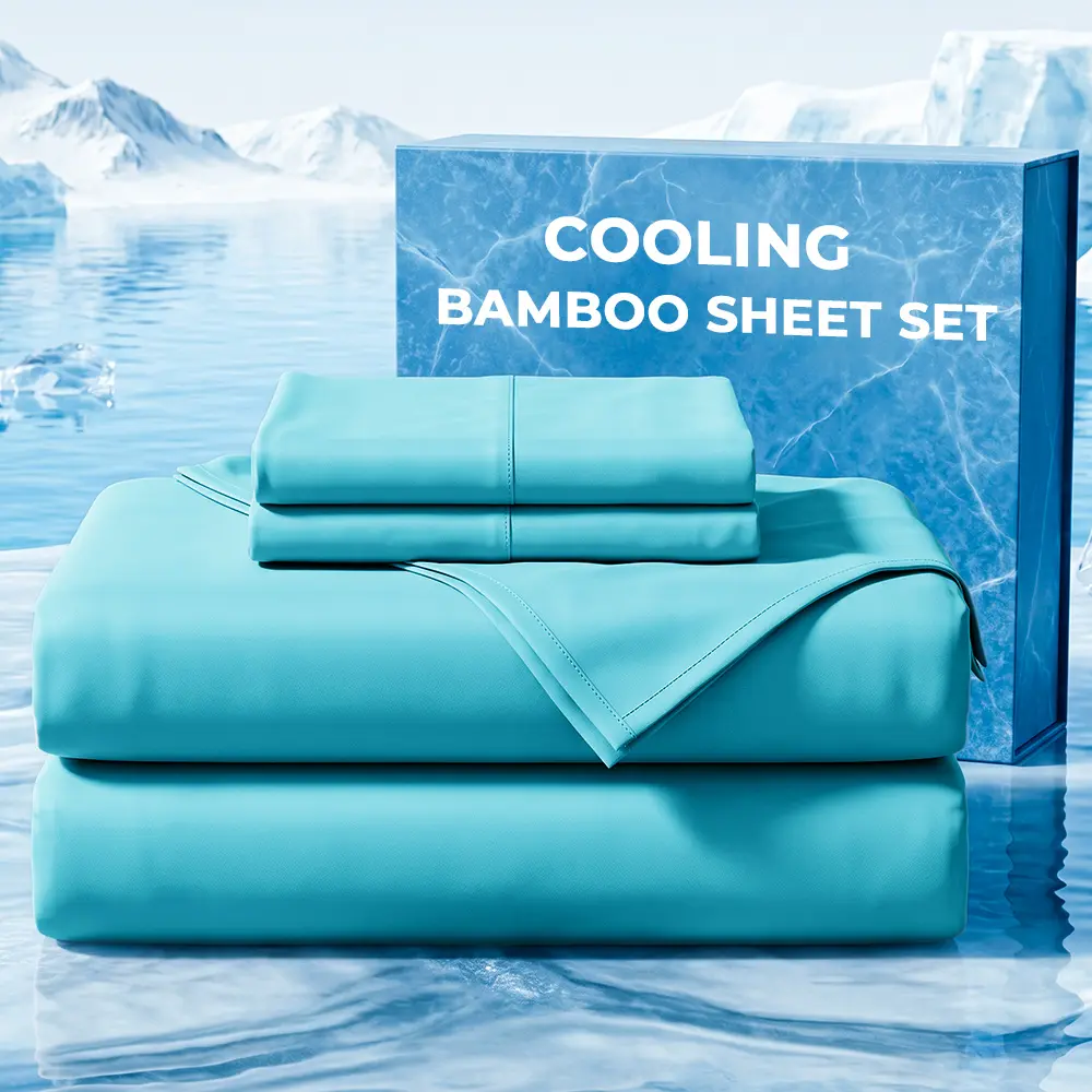 SASTTIE 2400TC Cooling Bamboo Bed Sheet Set, Breathable Bed Sheet - Luxury Hotel Bed Sheet Set - Soft, Wrinkle-Resistant, And Comfortable Bedding- Easily Fits Extra Deep Mattresses, Bamboo Sheets Twin/Full/Queen/King Size, Machine Washable, Room Decor
