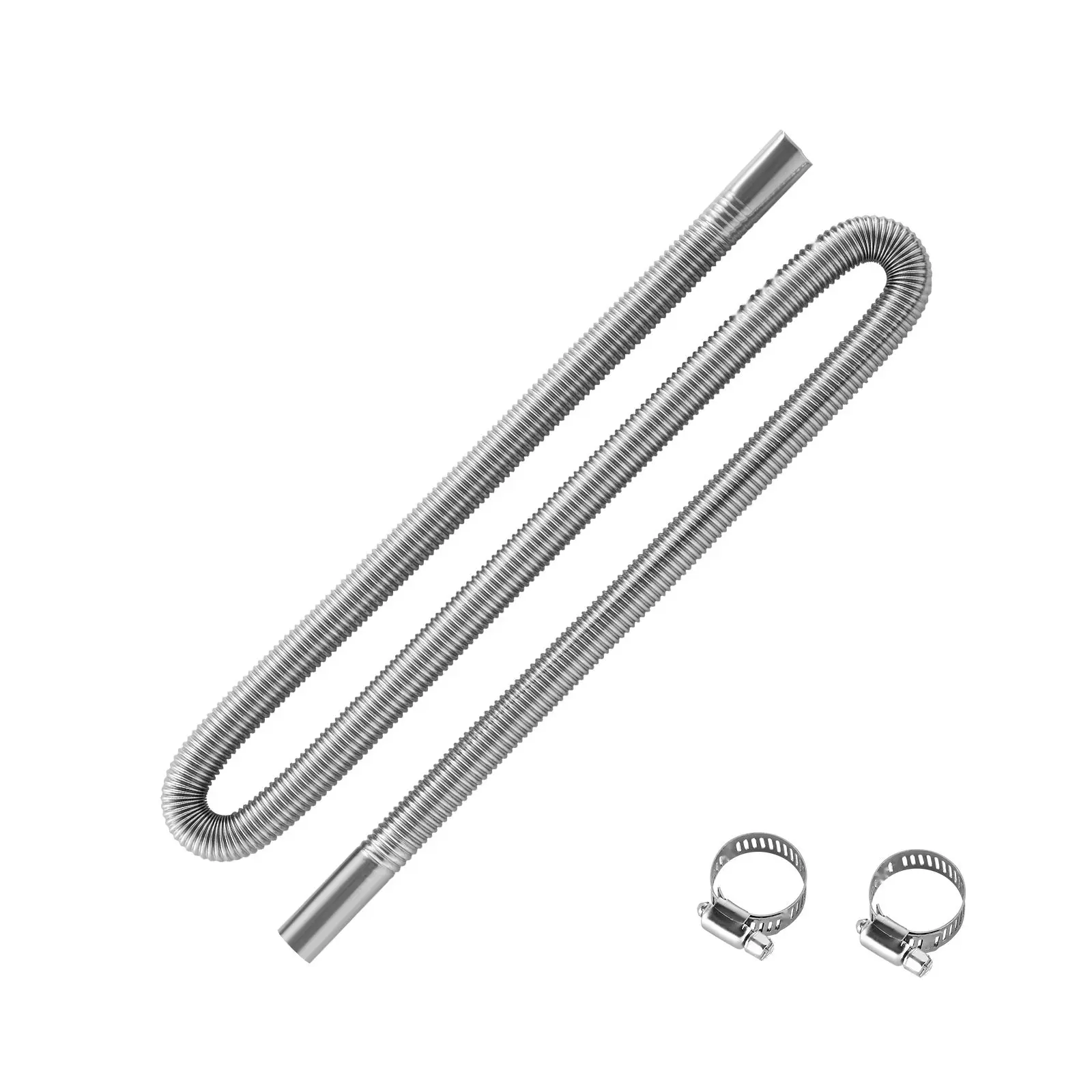 Diesel Heater Exhaust Hose, 58.7-Inch Flexible Exhaust Pipe With 2 Clamps, High Temperature Resistant Vent Tube For Diesel Heaters, Compatible With RV, Camper, Truck, Marine Engine, Generator Exhaust Systems, Replacement Part