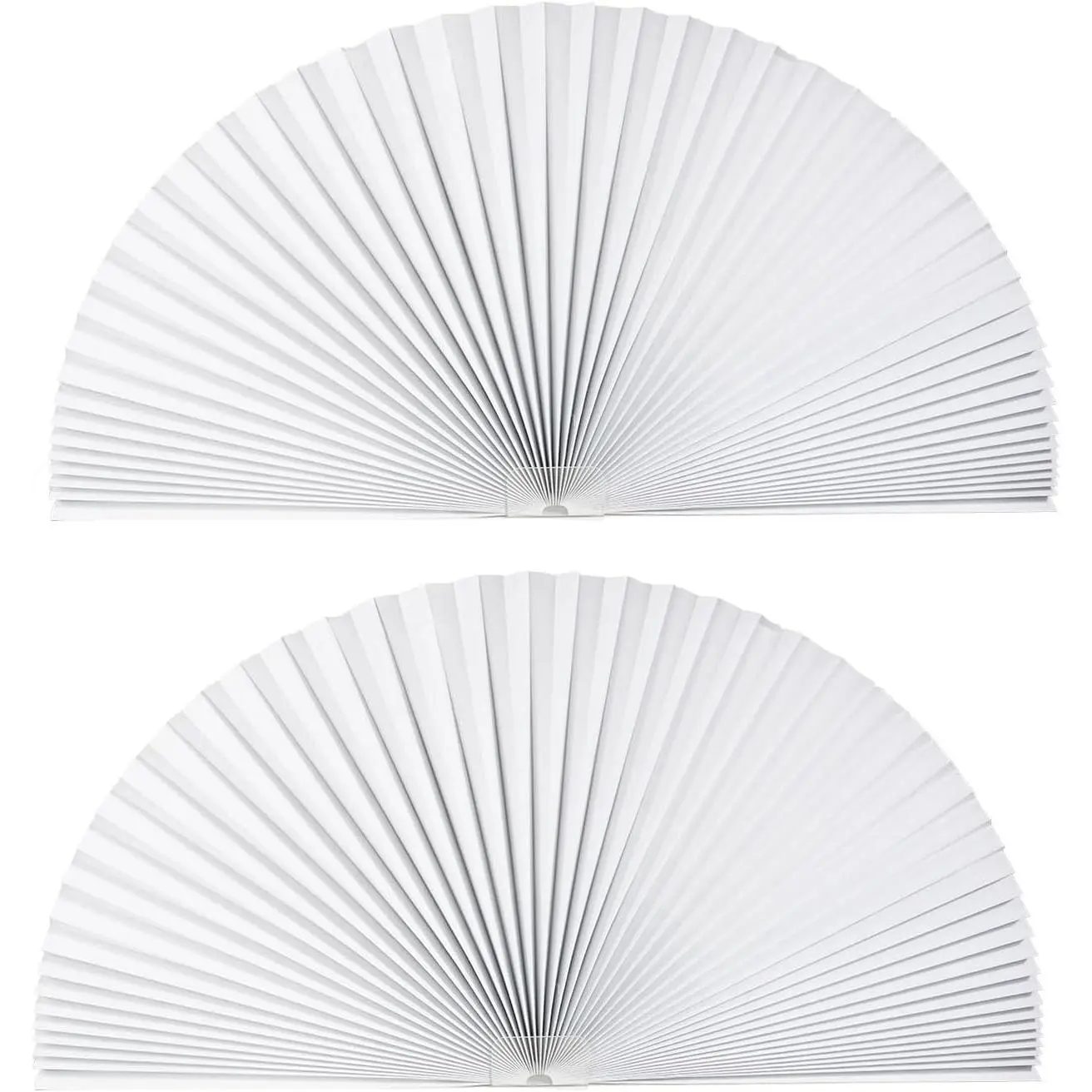 White Arch-Shape Pleated Fabric Light Filtering Window Covering Blinds, 2-Pack 72x36in, 60%-70% Shade for Semi-Circle Windows, Easy to Cut & Install (Home & Bathroom Supplies)