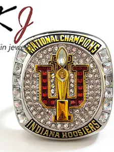 Ncaa Indiana University Championship Ring, 16-0 Perfect Record Replica, Basketball Fan Collection, Men's Jewelry, Sports Memorabilia