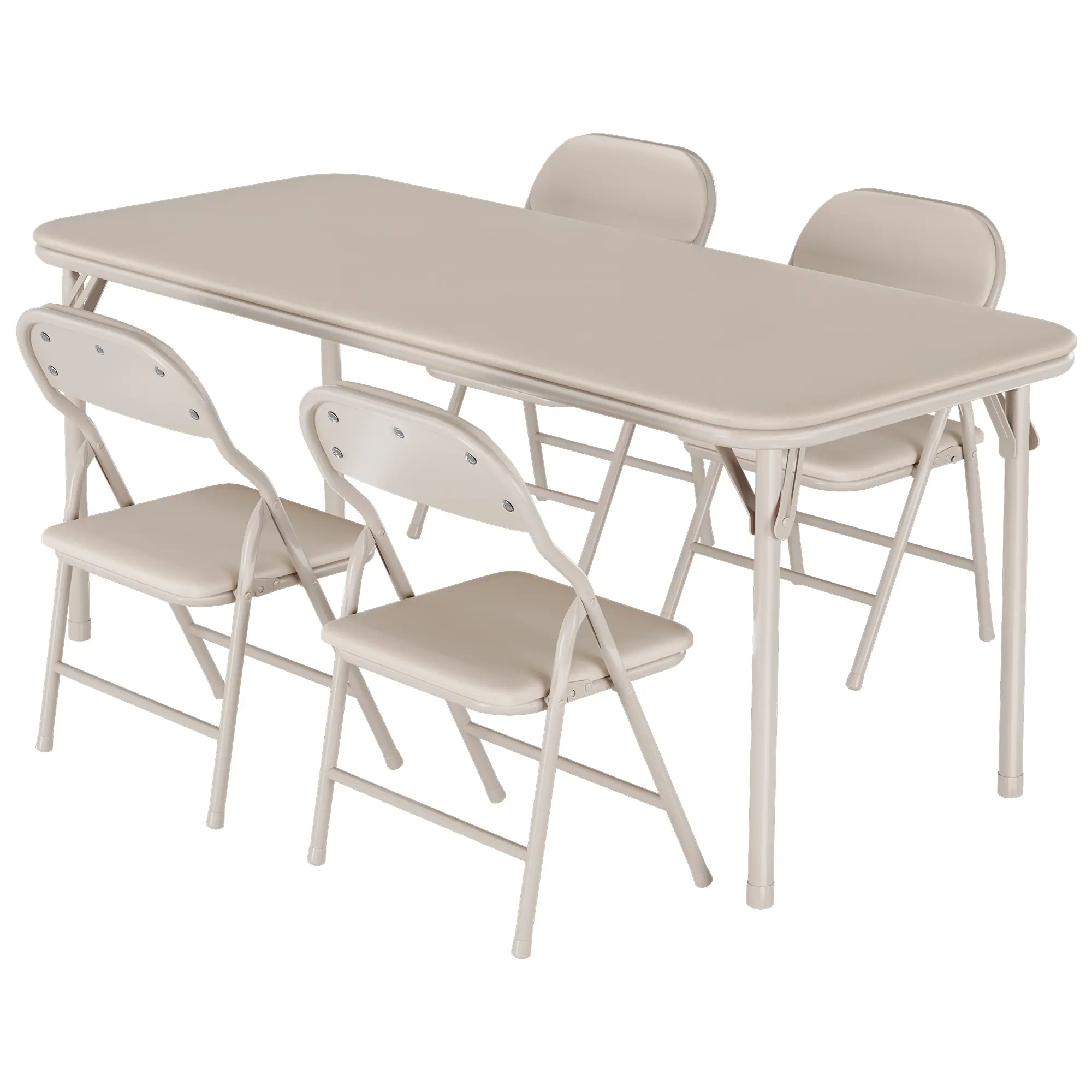 【GARVEE】5-Pieces Foldable Toddler Table & Toddler Chair Set, Space Saver Indoor Furniture with Easy Storage, Versatile Kids Activity Set for Dining, Educational Play