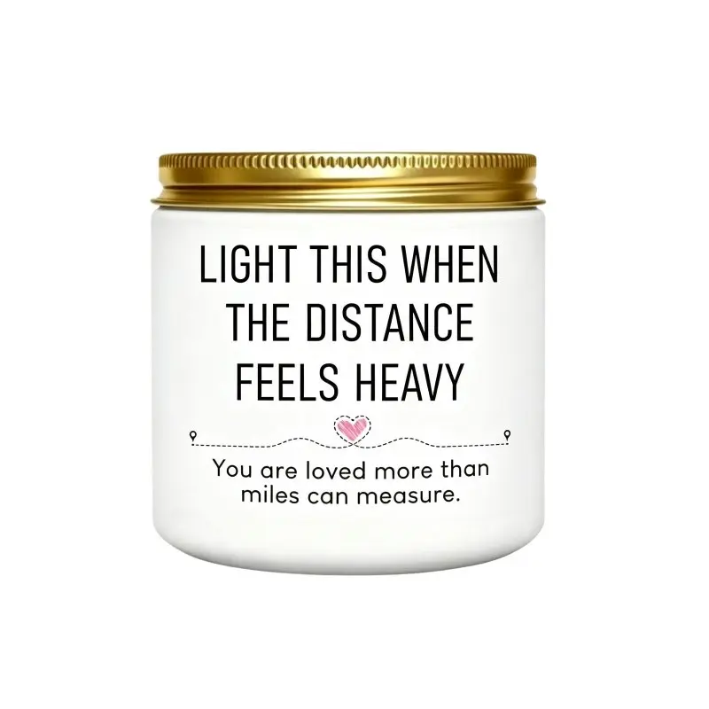 Long-Distance Relationship Gifts for Him, Her, Girlfriend, Boyfriend, Funny Christmas Birthday Valentines Day Aromatic Candle Gifts for Long-Distance Friendship Gift, Romantic Candle Gift, Lavender Scented Aromatherapy Candle Decor Aroma Scented Candles