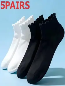 5 Pairs Border Ship Socks, Unisex Mesh Socks, Ultra-Thin Breathable Non-Slip Socks, Invisible Low-Cut Ankle Socks, Daily Office Essential