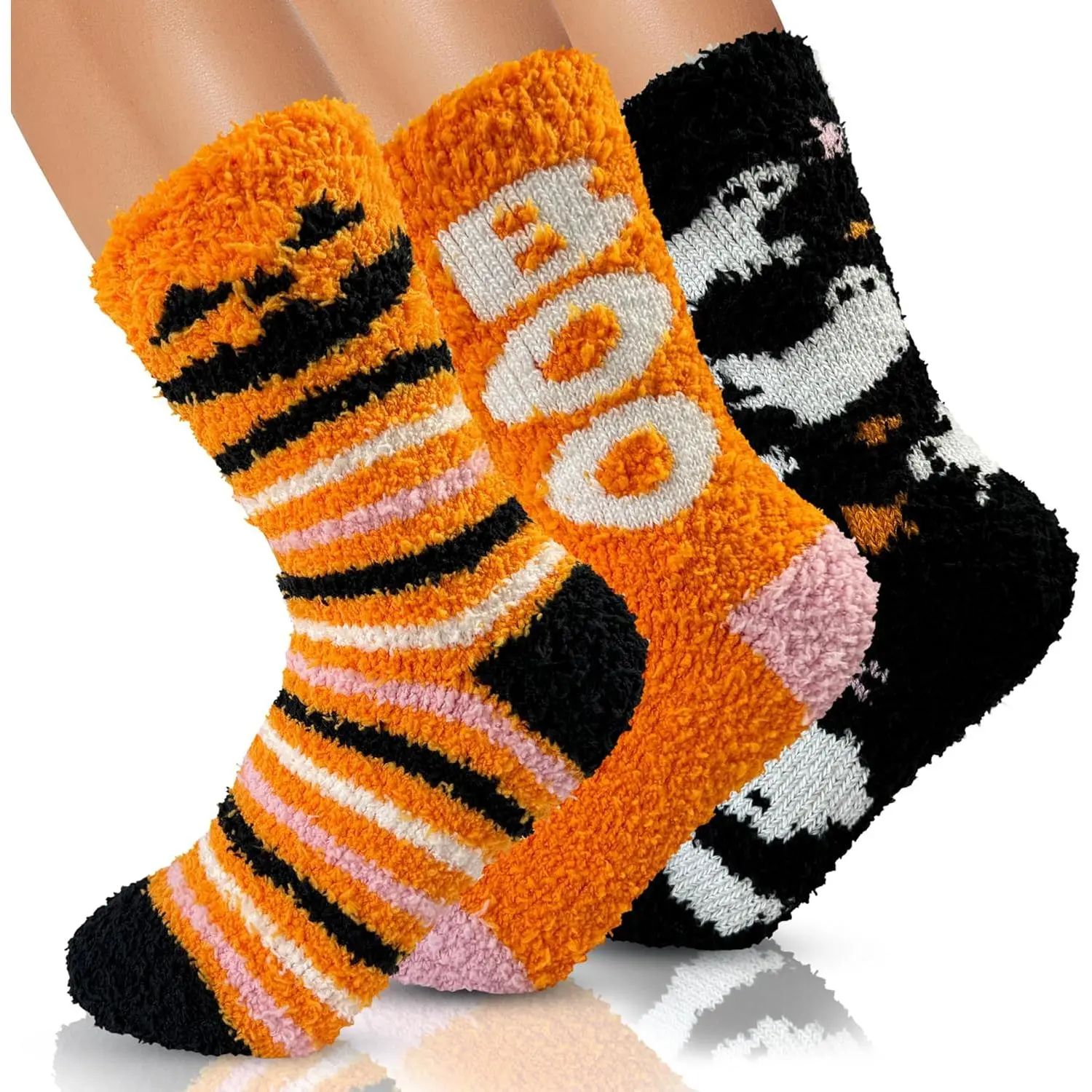 Adults' Ultra Luxe Fuzzy Socks - Super Warm Cozy Fabric, Fall Halloween Gifts for Baby & Maternity Caregivers, No, One Size